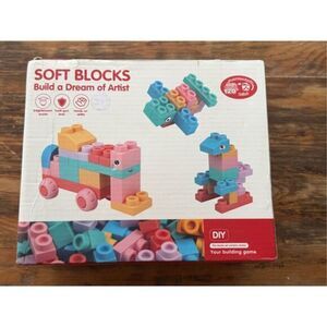 Vtg DIY Educational Soft Stacking Blocks Build A Dream of Artist 78‎ Pcs New